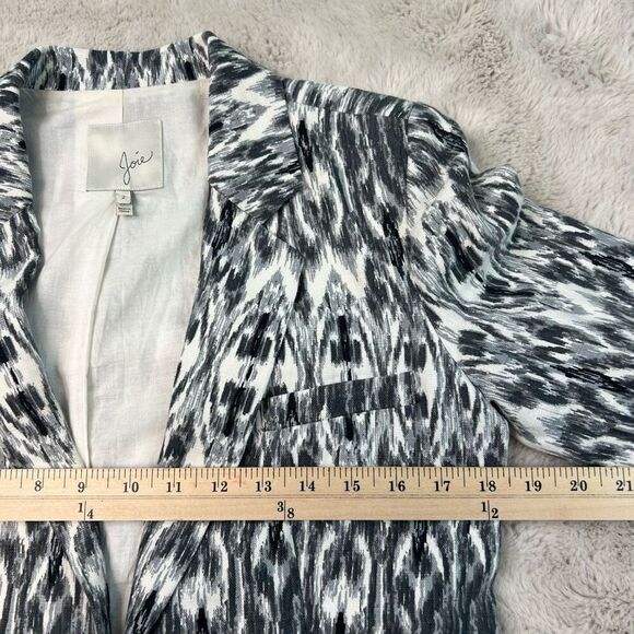 Joie Blazer Jacket Womens Size 2 Black Grey 100% Linen Capsule Corporate Career - Picture 4 of 8